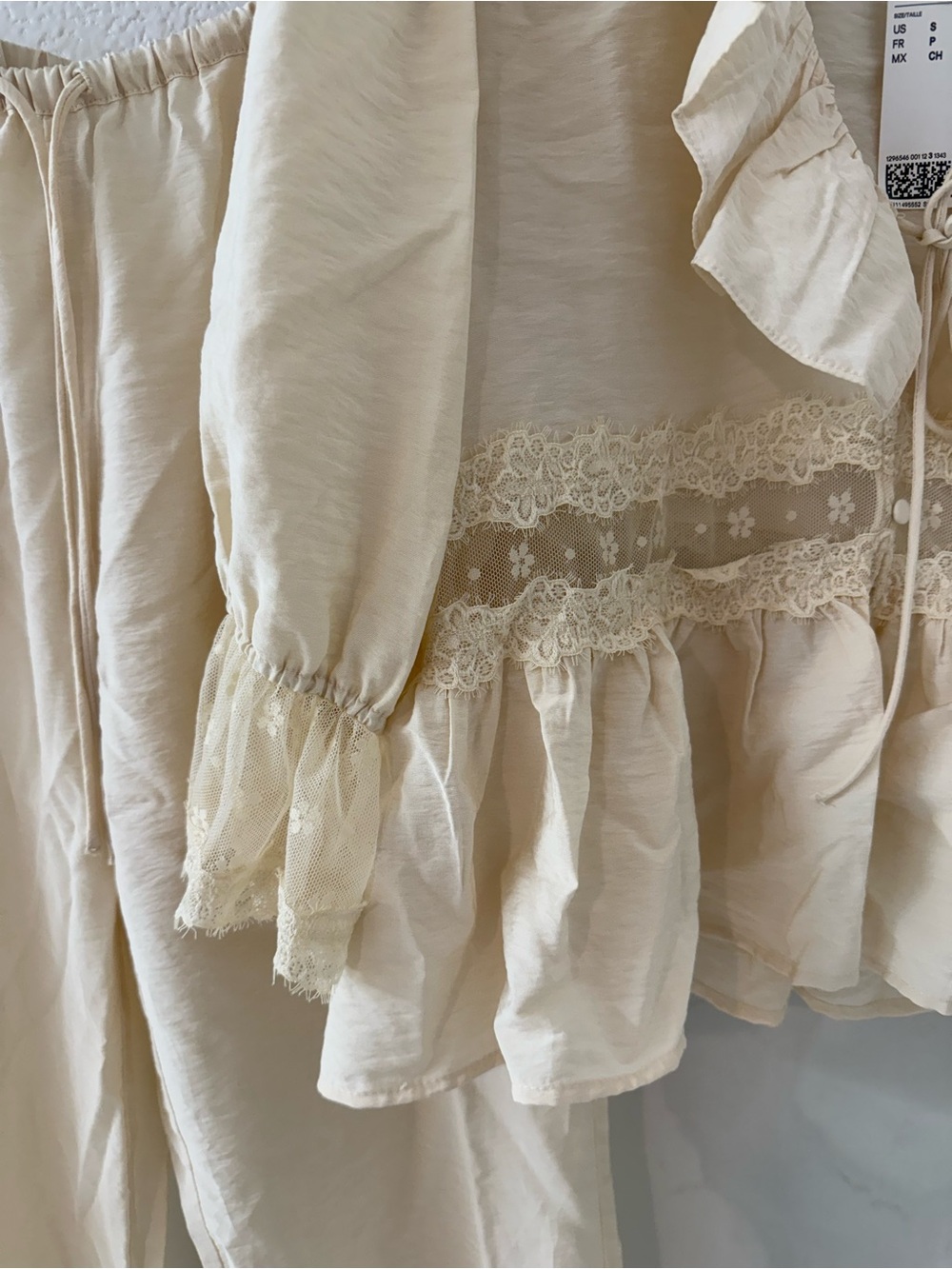 Divided Cream Ruffle & Lace Girls Pajama Set - Picture 2 of 7
